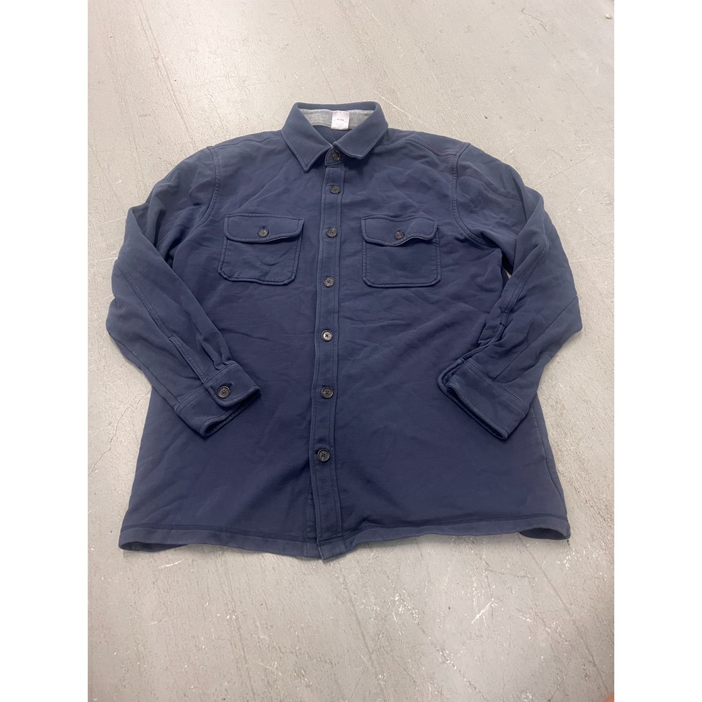 Brooks Brothers Shirt Shacket Men XL Blue 100% Cotton Button-Up Utility Workwear
